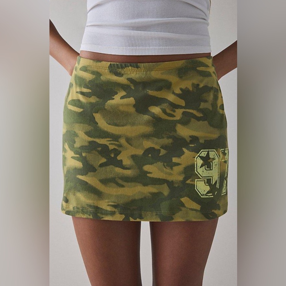 Urban Outfitters Green Camouflage Mini Skirt